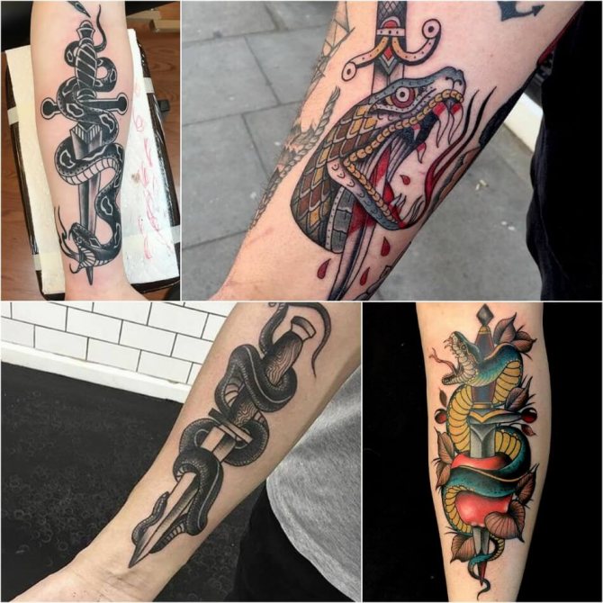 Snake tattoo - Tattoo snake and dagger - Snake tattoo