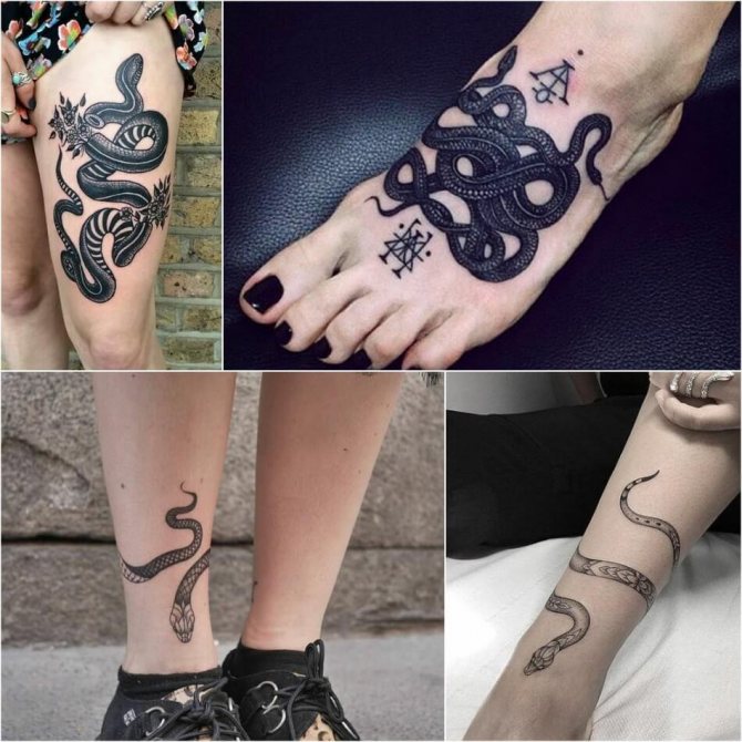 Tattoo snake - Tattoo snake on my leg - Snake tattoo