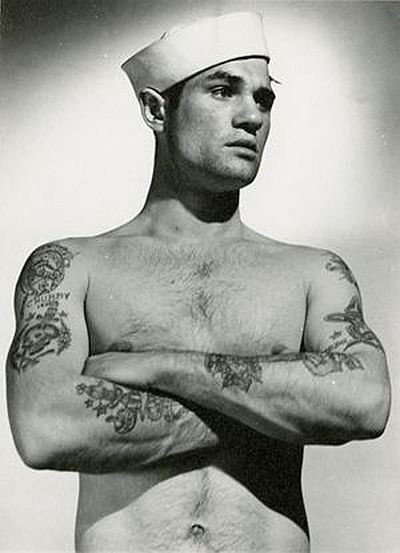 Tattooed man 1940s