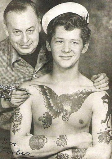 Tattooed guy 1950s