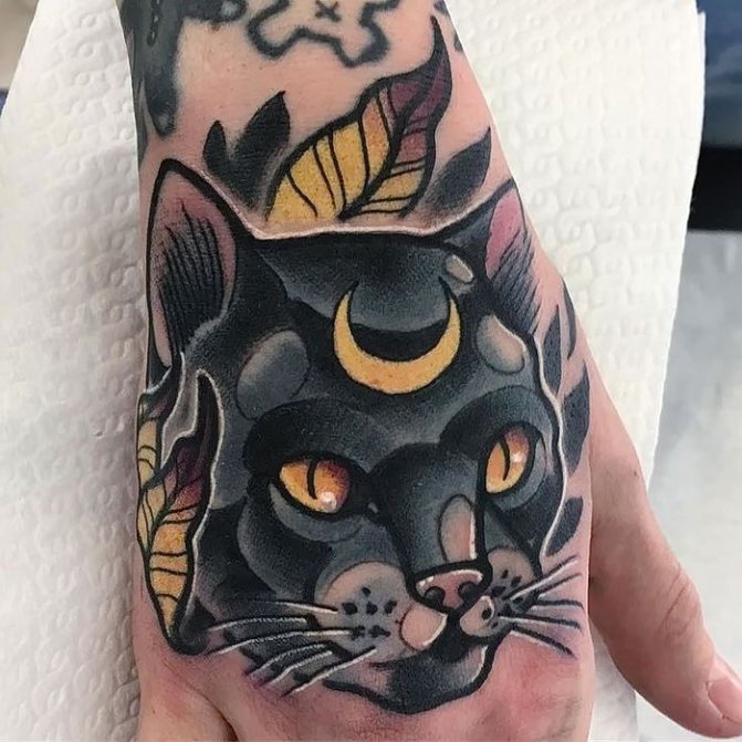Black Cat Tattoo on the Brush