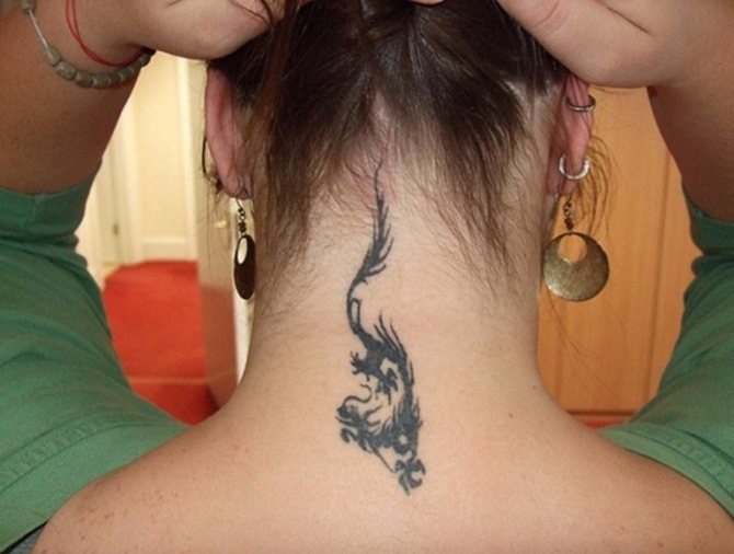 Tattoos on girls neck