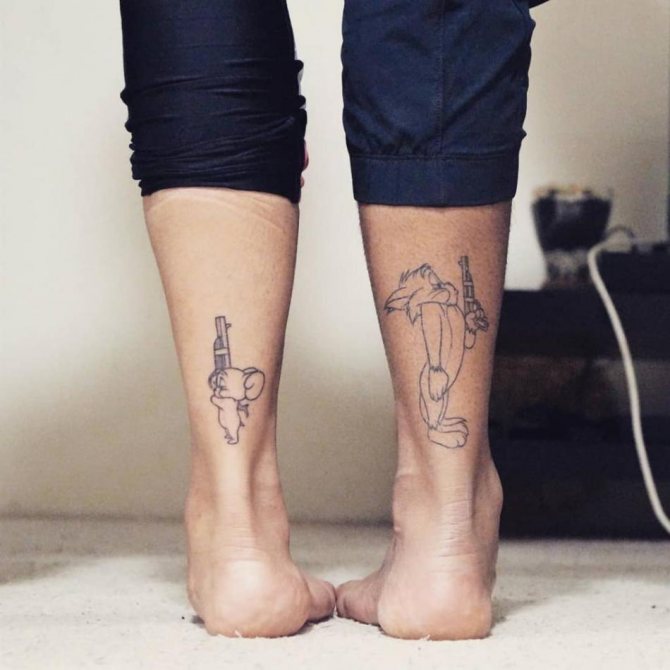 Tom and Jerry - a cool option for a couples tattoo