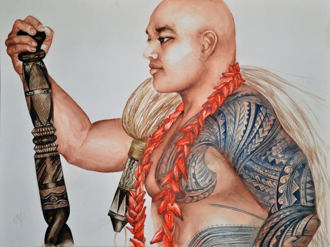 A view of a tattooed Samoan