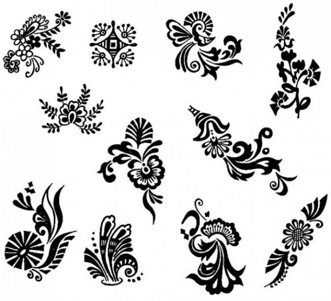 This set of mehendi plant patterns looks great on your leg