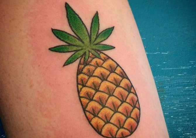 Cannabis leaf disguised as pineapple leaf